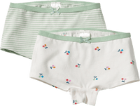 Pantys mit Kirsch-Muster, weiß + grün, Gr. 134/140, 2 St ALANA