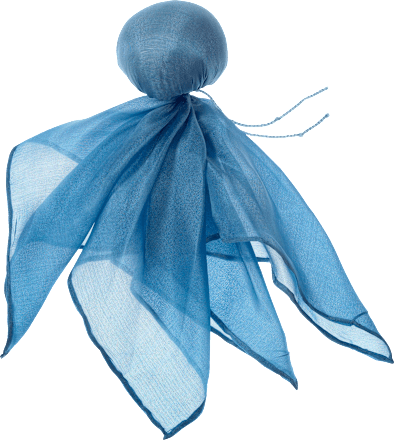 Püppchen aus Seide und Baumwolle, blau, ca. 28 x 28cm, 1 St