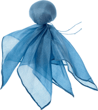 Püppchen aus Seide und Baumwolle, blau, ca. 28 x 28cm, 1 St