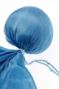 Püppchen aus Seide und Baumwolle, blau, ca. 28 x 28cm, 1 St