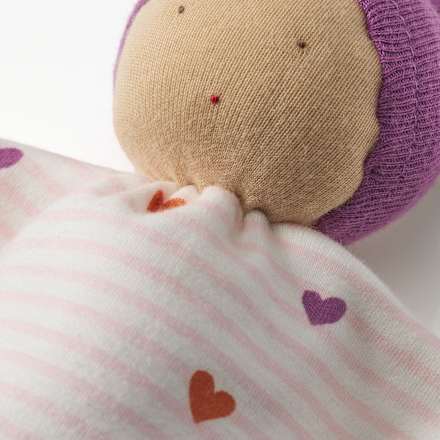 Püppchen mit Herz-Muster, rosa & lila, 1 St