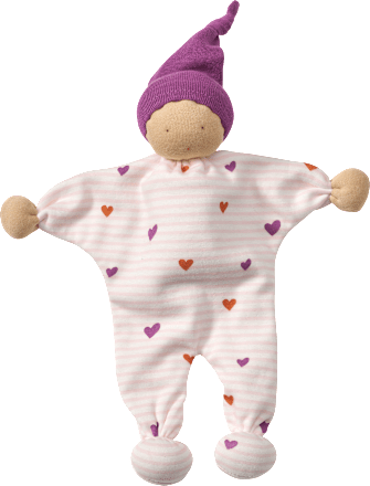 Püppchen mit Herz-Muster, rosa & lila, 1 St
