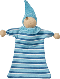 Püppchen mit Kleid und Ringel-Muster, blau, 1 St