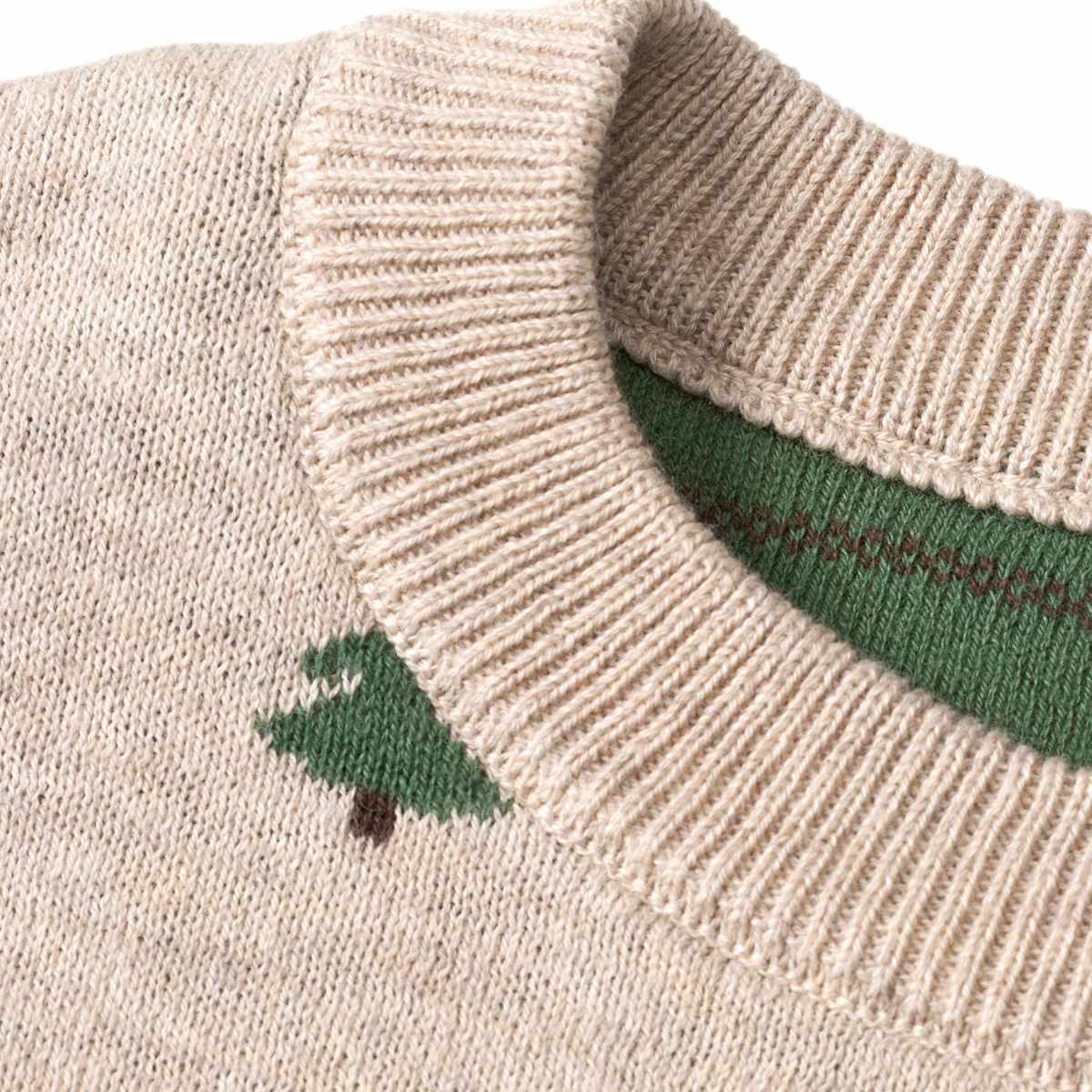ALANA Pullover aus Jacquard-Strick mit Tannen-Muster, beige, Gr. 128, 1 St
