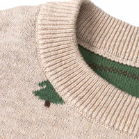 ALANA Pullover aus Jacquard-Strick mit Tannen-Muster, beige, Gr. 128, 1 St