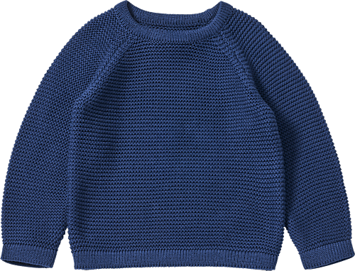 Pullover aus Strick mit Raglan-Ärmeln, blau, Gr. 122, 1 St