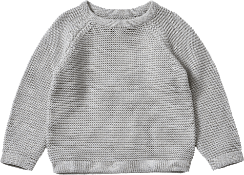 Pullover aus Strick mit Raglan-Ärmeln, grau, Gr. 122, 1 St