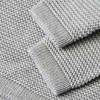 Gebreide trui met raglanmouwen, grijs, maat 128, 1 stuk