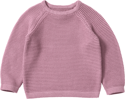 Gebreide trui met raglanmouwen, paars, maat 128, 1 stuk