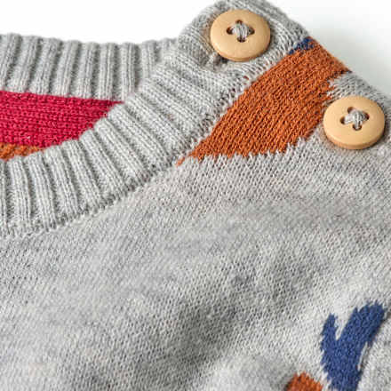 Pullover aus Strick mit Rentier-Muster, grau, Gr. 86, 1 St