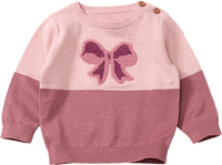 Pullover aus Strick mit Schleifen-Motiv, rosa, Gr. 74, 1 St