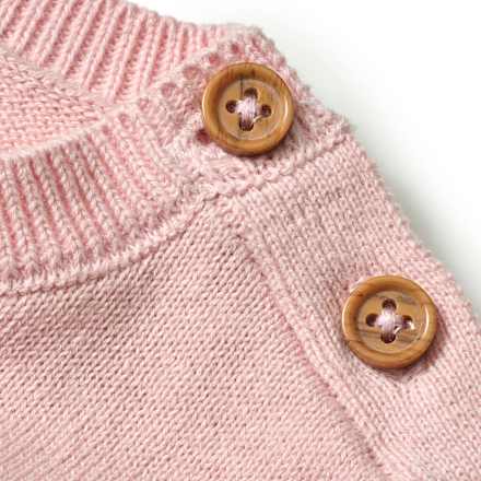 Pullover aus Strick mit Schleifen-Motiv, rosa, Gr. 74, 1 St