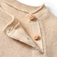 Gebreide trui met wol en raglanmouwen, beige, maat 62, 1 stuk