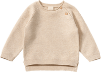 Gebreide trui met wol en raglanmouwen, beige, maat 62, 1 stuk