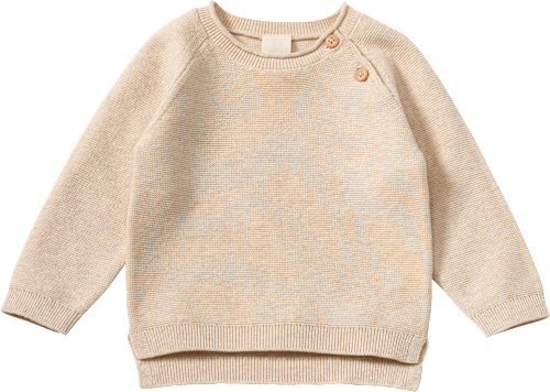 Gebreide trui met wol en raglanmouwen, beige, maat 62, 1 stuk