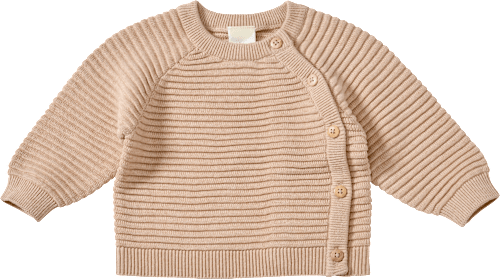 Pullover mit Wickelschnitt & Raglan-Ärmel, beige, Gr. 68, 1 St