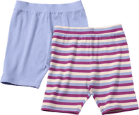 Radlerhosen mit Ringel-Muster & Ripp-Struktur, lila + rosa, Gr. 116, 2 St