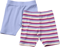 ALANA Radlerhosen mit Ringel-Muster & Ripp-Struktur, lila + rosa, Gr. 98, 2 St