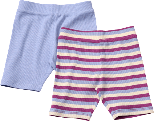 Radlerhosen mit Ringel-Muster & Ripp-Struktur, lila + rosa, Gr. 98, 2 St