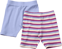 Radlerhosen mit Ringel-Muster & Ripp-Struktur, lila + rosa, Gr. 98, 2 St