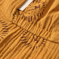 Schirmmütze aus Musselin mit Löwen-Motiv & Nackenschutz, gelb, Gr. 52/53, 1 St