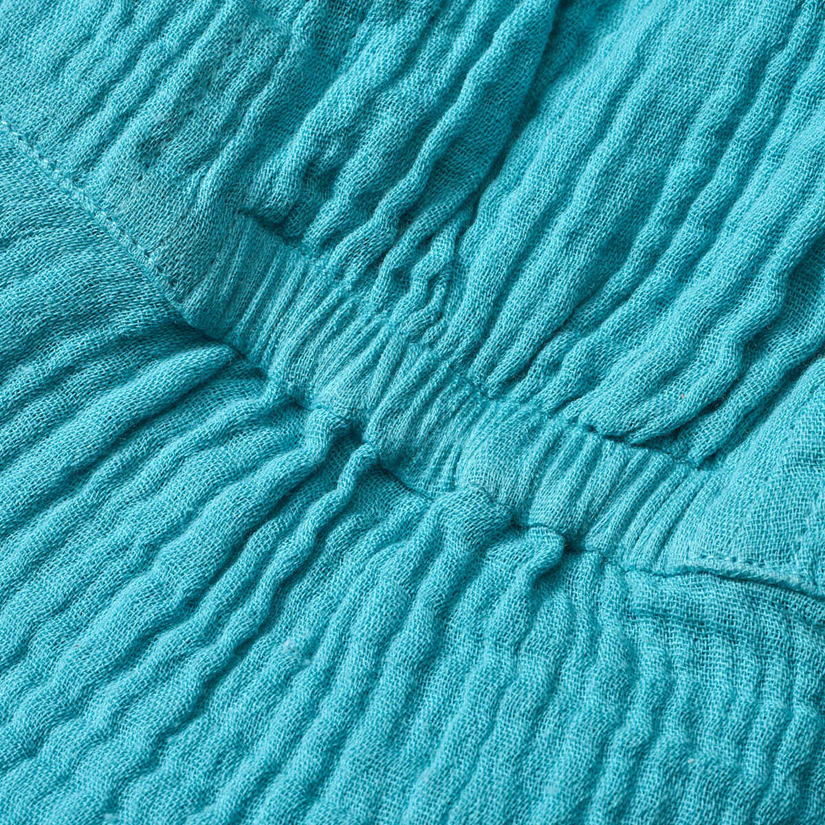 Schirmmütze aus Musselin mit Nackenschutz, blau, Gr. 50/51, 1 St