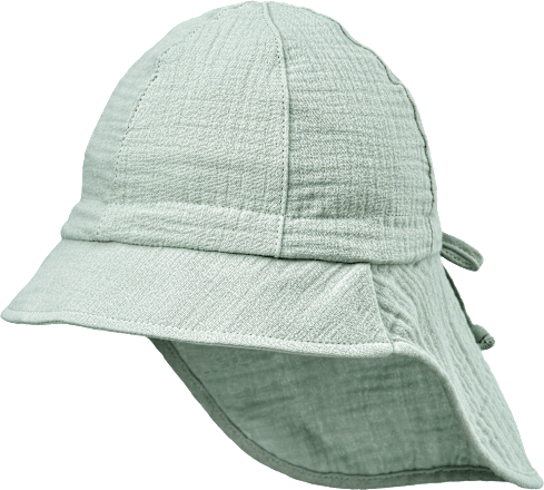 Schirmmütze aus Musselin mit Nackenschutz, grün, Gr. 52/53, 1 St