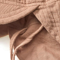 Schirmmütze mit Nackenschutz aus Musselin, braun, Gr. 46/47, 1 St