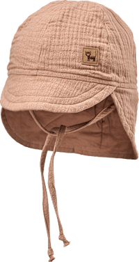 Schirmmütze mit Nackenschutz aus Musselin, braun, Gr. 46/47, 1 St