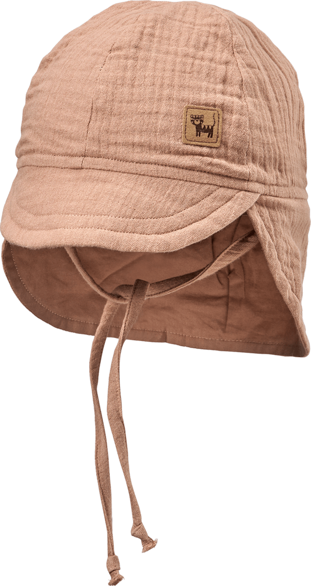 ALANA Schirmmütze mit Nackenschutz aus Musselin, braun, Gr. 48/49, 1 St