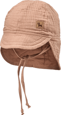 ALANA Schirmmütze mit Nackenschutz aus Musselin, braun, Gr. 48/49, 1 St