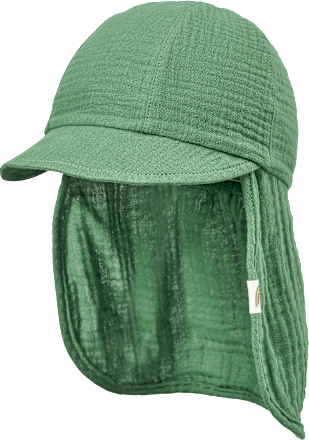 ALANA Schirmmütze mit Nackenschutz aus Musselin, grün, Gr. 50/51, 1 St