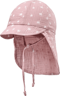 ALANA Schirmmütze mit Nackenschutz aus Musselin & Pusteblumen-Muster, rosa, Gr. 46/47, 1 St