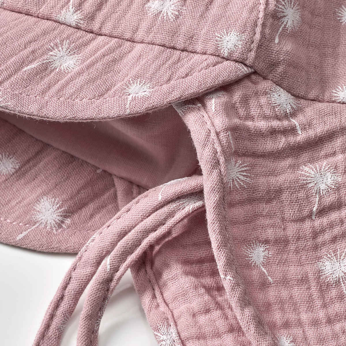 ALANA Schirmmütze mit Nackenschutz aus Musselin & Pusteblumen-Muster, rosa, Gr. 46/47, 1 St