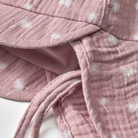 ALANA Schirmmütze mit Nackenschutz aus Musselin & Pusteblumen-Muster, rosa, Gr. 46/47, 1 St
