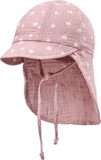 ALANA Schirmmütze mit Nackenschutz aus Musselin & Pusteblumen-Muster, rosa, Gr. 48/49, 1 St