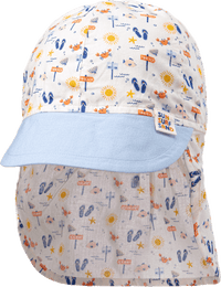 Schirmmütze mit Nackenschutz, blau & weiß, Gr. 54/55, 1 St