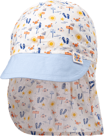 ALANA Schirmmütze mit Nackenschutz, blau & weiß, Gr. 54/55, 1 St
