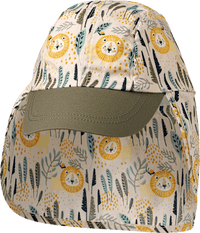 Schirmmütze mit Nackenschutz & Löwen-Muster, beige + grün, Gr. 50/51, 1 St ALANA