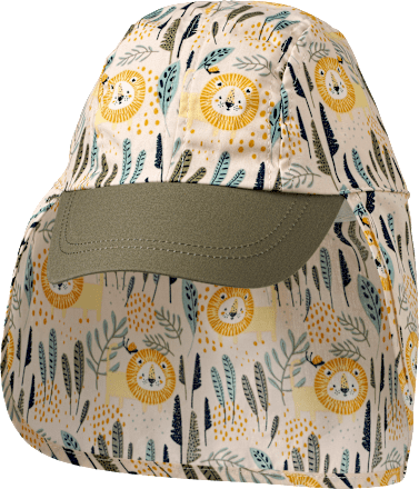 Schirmmütze mit Nackenschutz & Löwen-Muster, beige + grün, Gr. 50/51, 1 St ALANA