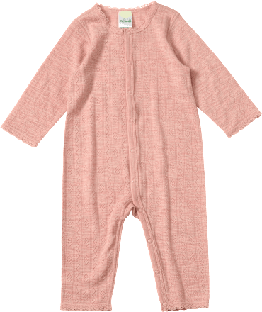 Schlafanzug aus Wolle-Seide mit Ajour-Struktur, rosa, Gr. 62/68, 1 St