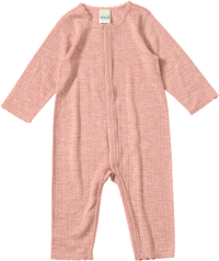 Schlafanzug aus Wolle-Seide mit Ajour-Struktur, rosa, Gr. 62/68, 1 St