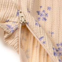 Pyjama met opengewerkte structuur en bloemenpatroon, beige, maat 86/92, 1 stuk