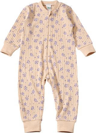 Pyjama met opengewerkte structuur en bloemenpatroon, beige, maat 86/92, 1 stuk