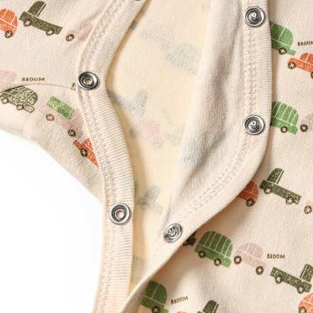 Schlafanzug mit Auto-Muster & Mitwachsfunktion, beige, Gr. 62/68, 1 St