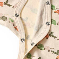 Schlafanzug mit Auto-Muster & Mitwachsfunktion, beige, Gr. 62/68, 1 St
