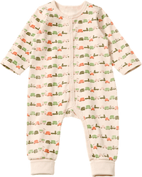 Schlafanzug mit Auto-Muster & Mitwachsfunktion, beige, Gr. 86/92, 1 St ALANA