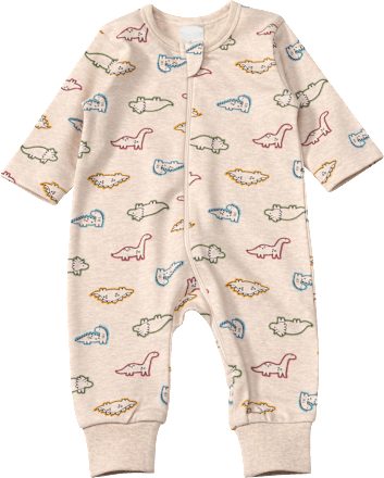 Schlafanzug mit Dino-Muster, beige, Gr. 50/56, 1 St