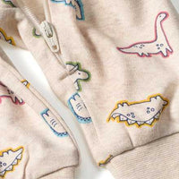 Schlafanzug mit Dino-Muster, beige, Gr. 50/56, 1 St