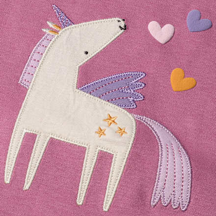 Schlafanzug mit Einhorn-Motiv, rosa, Gr. 110/116, 1 St